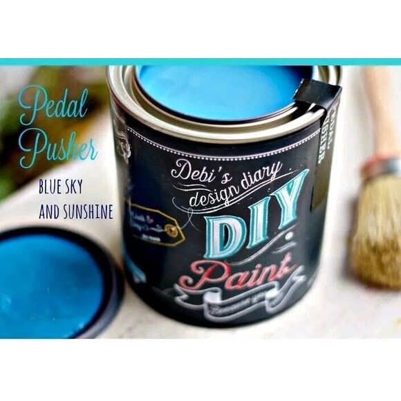 NEW Debi's Design Diary DIY Paint in Pedal Pusher Blue 8oz Chalk Paint Half Pint - Picture 1 of 4